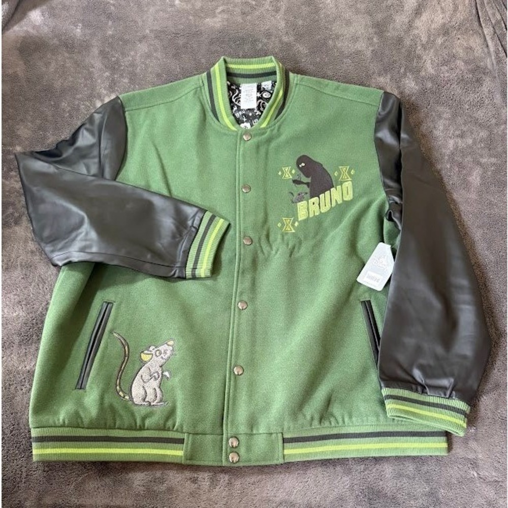 Disney Encanto Bruno Varsity Letterman Jacket Green Black Mens 3XL New